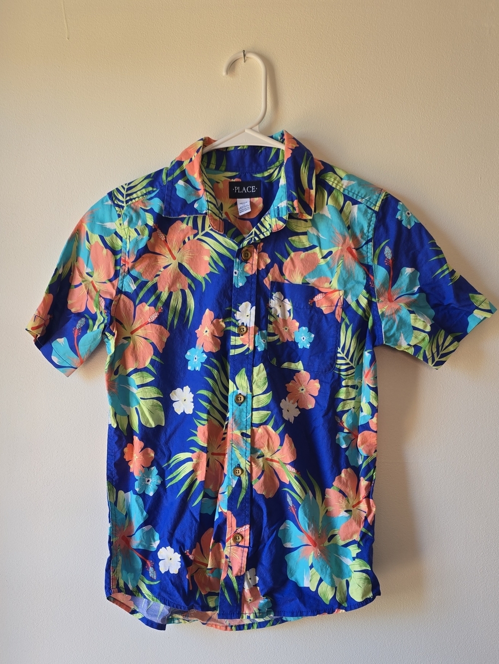 The Children's Place Blue Tropical Floral Button-Down Shirt